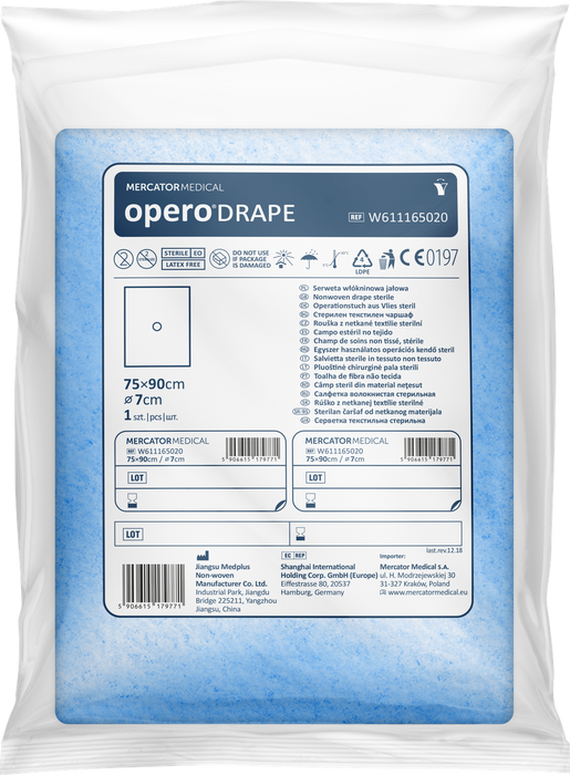Opero® Sterile Drape - 75 x 90cm with 7cm Aperture | Enquip Medical