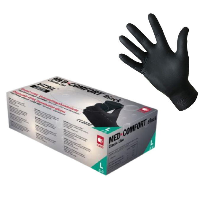 MedComfort® Powder-Free Black Vitrile Examination Gloves