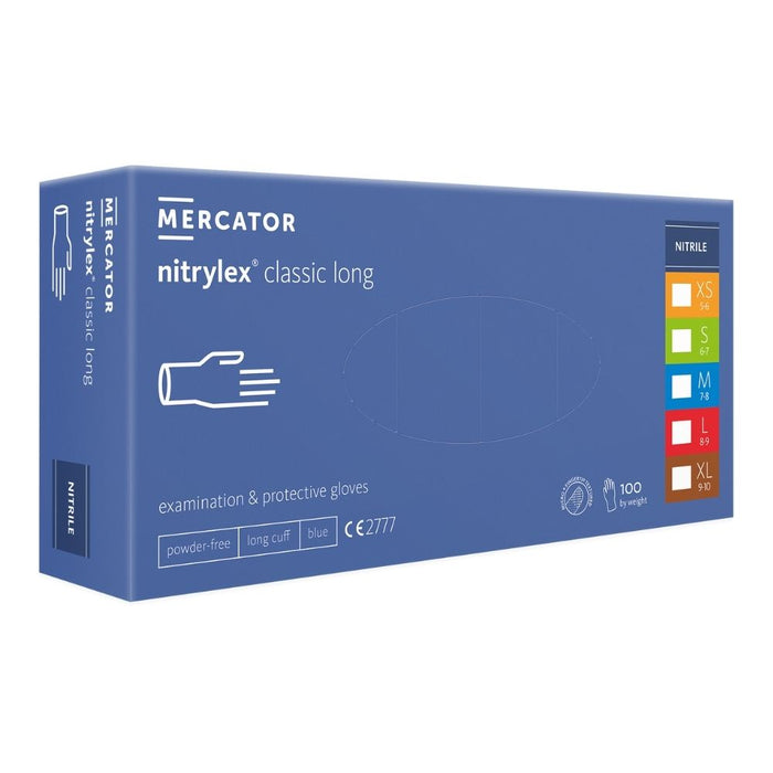 Mercator Nitrylex® Classic Long-Cuff Nitrile Gloves | Enquip Medical
