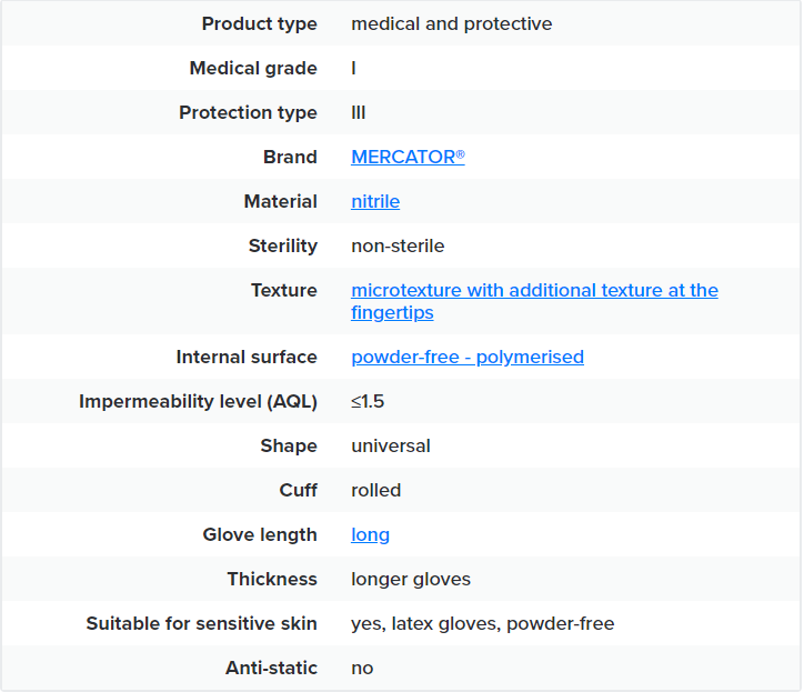 Mercator Nitrylex® Classic Long-Cuff Nitrile Gloves | Enquip Medical